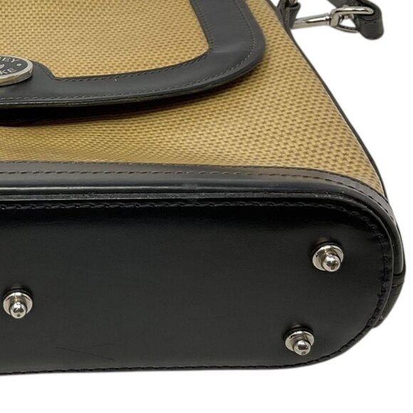 Dooney & Bourke Tan Black Canvas Leather Crossbody Bag Adjustable Strap - Picture 8 of 16